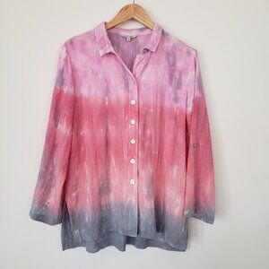 John Mark Tie Dye Pink And Blue Button Down Shirt Size S